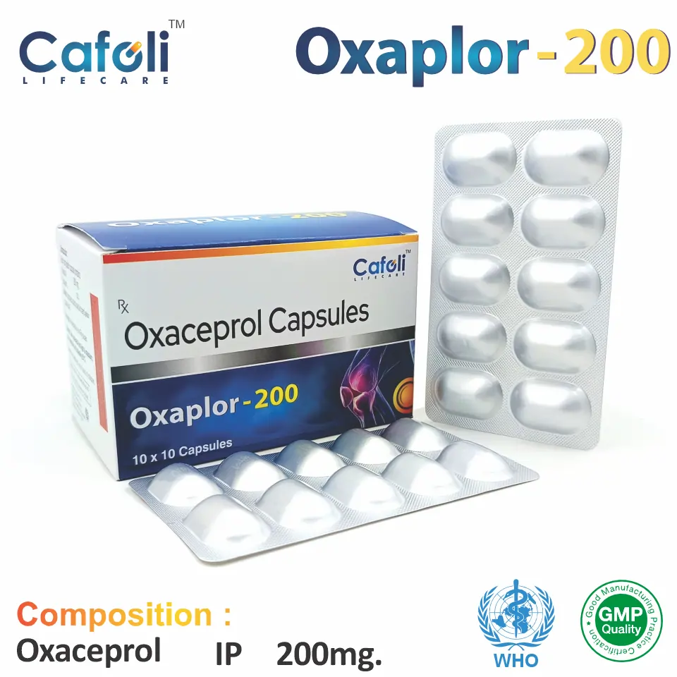 Oxaceprol (200mg) Capsule at the best price in PCD Pharma Franchise for Anti-inflammatory, Pain Relief and Joint Health.